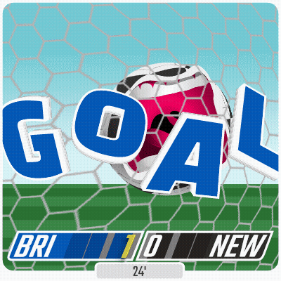 A Soccer Ball Is Going Through A Goal Net With The Word Goal Written On It GIF