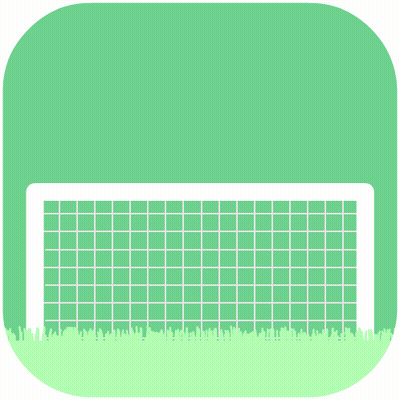 A Soccer Ball Is In Front Of A Goal With A Green Background GIF