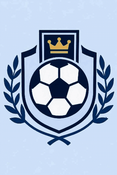 A Soccer Ball With A Crown And Laurel Wreath On It GIF