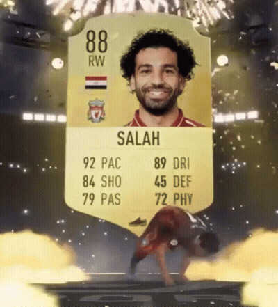 A Soccer Card For Salah With 88 Rw And 89 Dri GIF