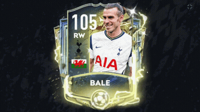 A Soccer Card Of Bale With The Number 105 Rw On It GIF