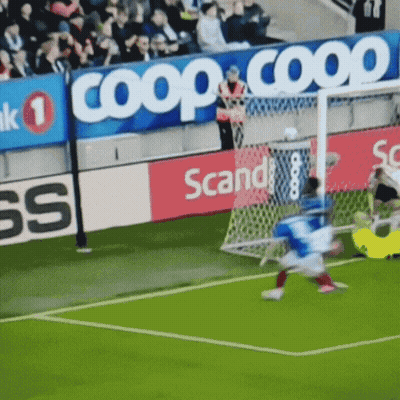 A Soccer Field With A Banner That Says Coop GIF