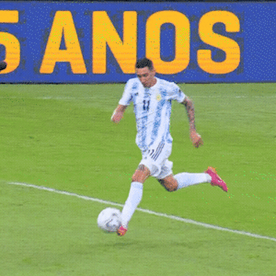 A Soccer Field With A Blue Banner That Says Er.com GIF