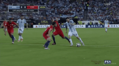 A Soccer Game Between Arg And Chi Is Being Played GIF