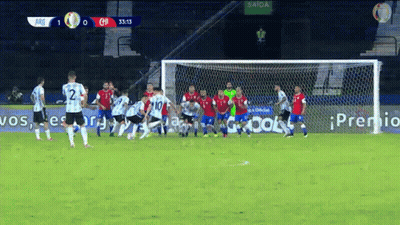 A Soccer Game Between Argentina And Chile Is Going On GIF