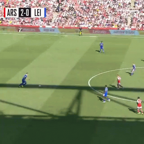 A Soccer Game Between Ars And Lei Is Going On GIF
