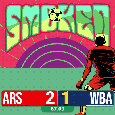 A Soccer Game Between Ars And Wba Is Being Shown GIF