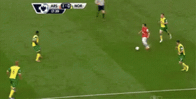 A Soccer Game Between Arsenal And Norwich Is Being Shown On Tv GIF
