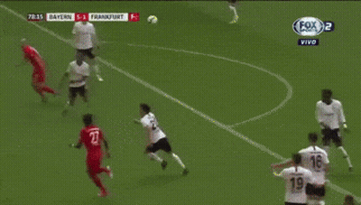 A Soccer Game Between Bayern And Frankfurt On Fox 2 GIF
