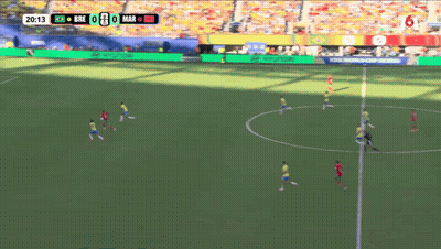 A Soccer Game Between Brazil And Mar Is Being Played GIF