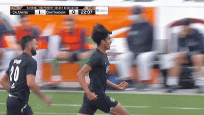 A Soccer Game Between Cal United And Chattanooga Is Being Played GIF