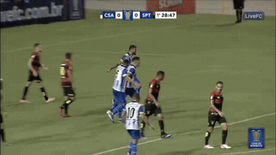 A Soccer Game Between Csa And Spt Is Being Shown On Livefc GIF