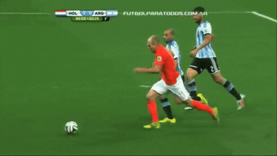 A Soccer Game Between Holland And Arg Is Being Played GIF