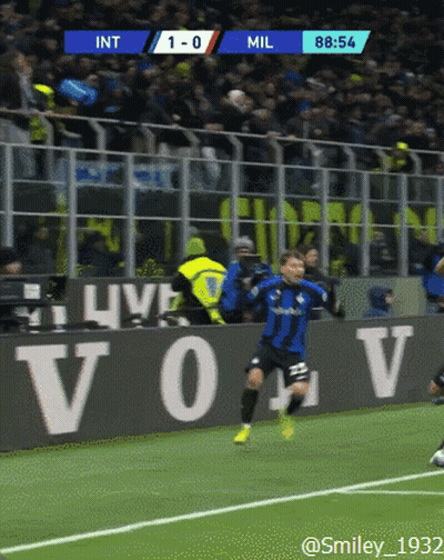 A Soccer Game Between Int And Mil Is Going On GIF