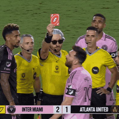 A Soccer Game Between Inter Miami And Atlanta United With The Score 21 To 21 GIF