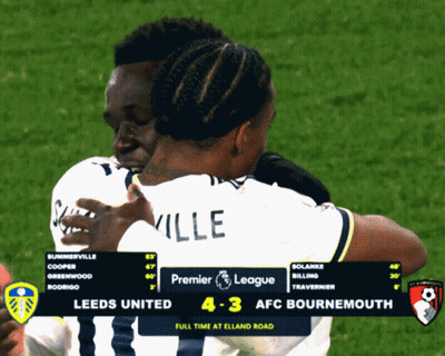 A Soccer Game Between Leeds And Afc Bournemouth GIF