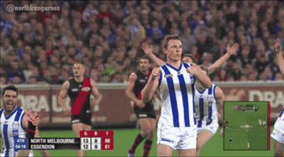 A Soccer Game Between North Melbourne And Essendon GIF
