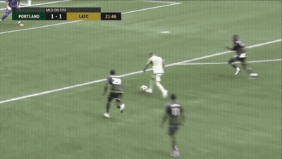 A Soccer Game Between Portland And Lafc Is Being Played GIF