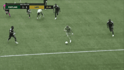 A Soccer Game Between Portland And Lafc Is Being Shown On Fox GIF