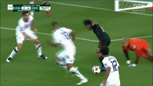 A Soccer Game Between The Usa And Mexico Is Being Played GIF
