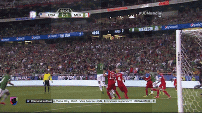 A Soccer Game Between The Usa And Mexico Is Being Played GIF