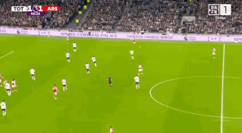A Soccer Game Between Tot And Ars With A Score Of 1 To 0 GIF