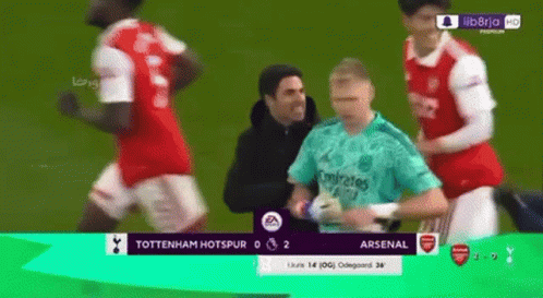 A Soccer Game Between Tottenham Hotspur And Arsenal Is Being Played GIF