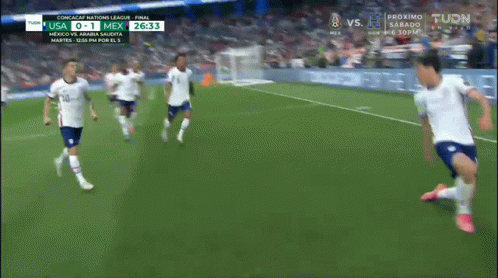 A Soccer Game Between Usa And Mexico Is Being Shown On Tv GIF