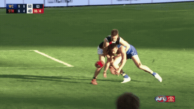 A Soccer Game Between Wc And Stx Is Being Shown On A Television Screen GIF