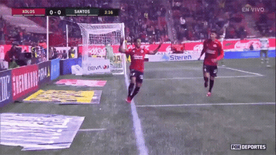 A Soccer Game Between Xolos And Santos Is Being Played GIF