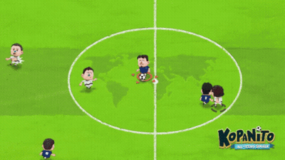 A Soccer Game Called Kopanito Is Being Played On A Green Field GIF