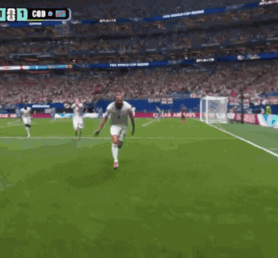 A Soccer Game Is Being Played And The Score Is 1 To 0 GIF