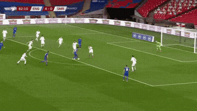 A Soccer Game Is Being Played Between Eng And Smr GIF