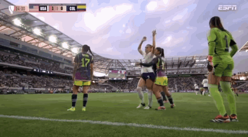 A Soccer Game Is Being Played Between The Usa And Colombia GIF