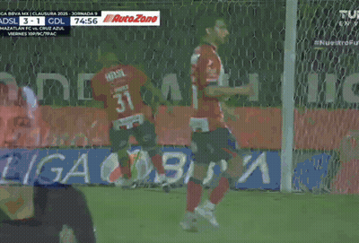 A Soccer Game Is Being Played In A Stadium And The Score Is 3 To 1 GIF