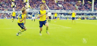 A Soccer Game Is Being Played In A Stadium Sponsored By Etihad Airways GIF