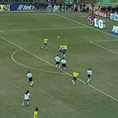 A Soccer Game Is Being Played In A Stadium Sponsored By Mastercard Pepsi And Petrobras GIF