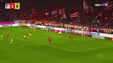 A Soccer Game Is Being Played In A Stadium With A Banner That Says Allianz GIF