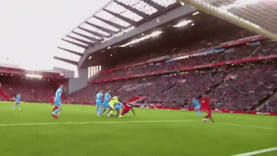 A Soccer Game Is Being Played In A Stadium With A Lot Of People Watching GIF