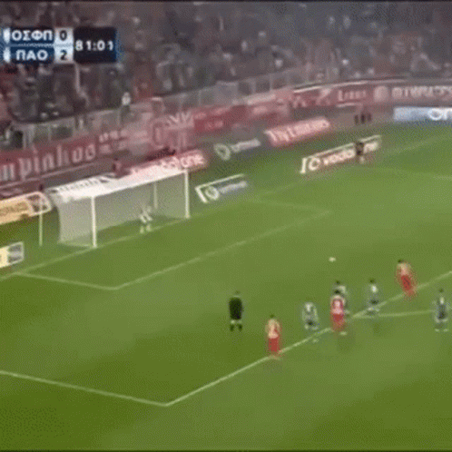 A Soccer Game Is Being Played In A Stadium With A Score Of 2 To 0 GIF