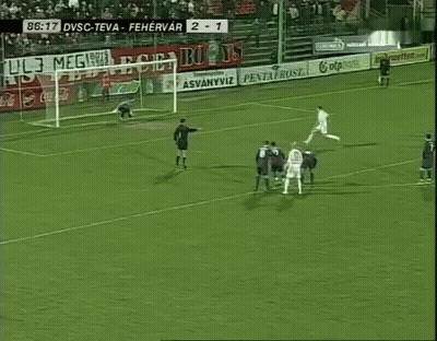 A Soccer Game Is Being Played In Front Of A Banner That Says Naplo GIF