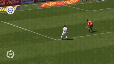 A Soccer Game Is Being Played In Front Of A Banner That Says Pandilla Toyota GIF
