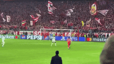A Soccer Game Is Being Played In Front Of A Banner That Says Pepsi And Mastercard GIF