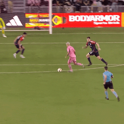 A Soccer Game Is Being Played In Front Of A Bodyarmor Advertisement GIF