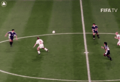 A Soccer Game Is Being Played In Front Of A Canon Advertisement GIF