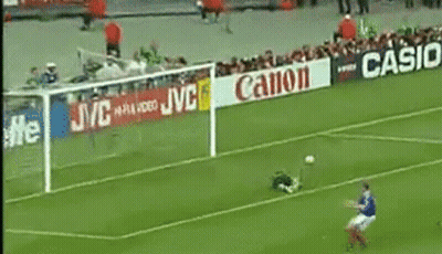 A Soccer Game Is Being Played In Front Of A Canon And Jvc Advertisement GIF