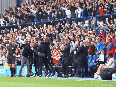 A Soccer Game Is Being Played In Front Of A Crowd With A Sign That Says ' Allianz ' GIF