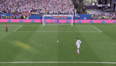 A Soccer Game Is Being Played In Front Of A Large Crowd And The Score Is 0-0 GIF