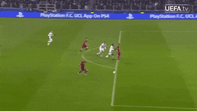 A Soccer Game Is Being Played In Front Of A Playstation Advertisement GIF