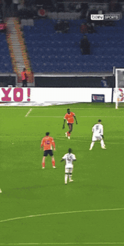 A Soccer Game Is Being Played In Front Of A Sign That Says Bein Sports GIF